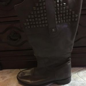 Brown Leather Boots Wide Calf Size 10